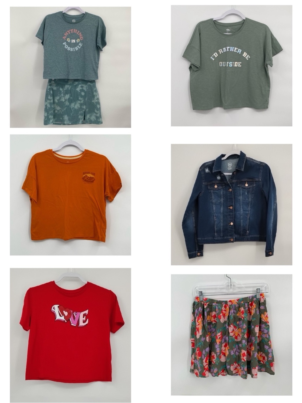 Girls lot XL 14/16 Cropped Shirts Skort Outfit Jean Jacket Skirt Old Navy wonder